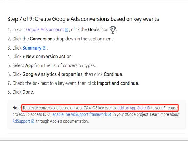 To Import GA4 iOS Key Events, Add App Store ID To Your Firebase Project